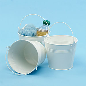 6" Tin Pail White