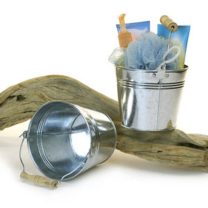 6" Galvanized Pail wood