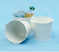 6" Tin Pail White