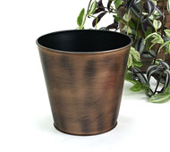 7.5" Tin Pot Cover Antique Brown (for 6" Pot)