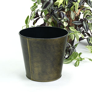 7.5" Tin Pot Cover Brushed Brass (for 6" Pot)