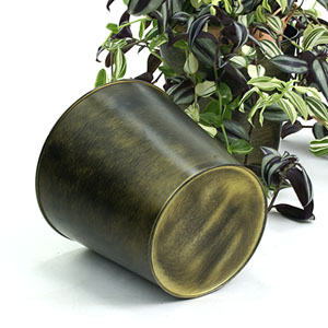 7.5" Tin Pot Cover Brushed Brass (for 6" Pot)