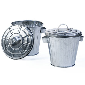 4" Galvanized Mini Trash Can