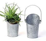 Metal Wall Pail Acid Wash Galvanized