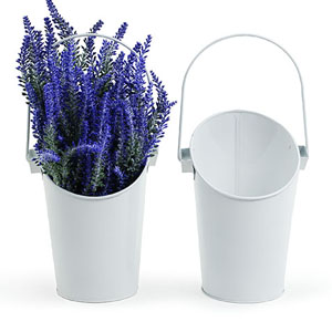 Metal Wall Pail  White