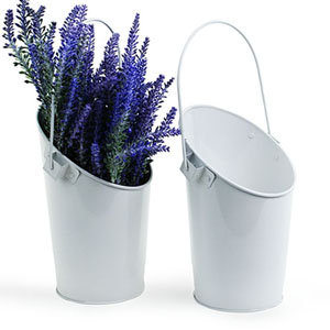 Metal Wall Pail  White