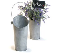 Metal Wall Pocket Pail Vintage Finish