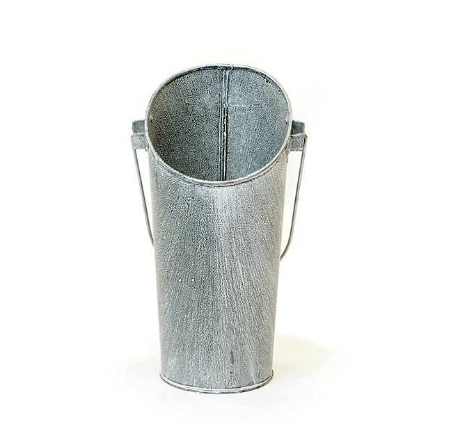 French Tall Bucket Galvanized Wall Pocket