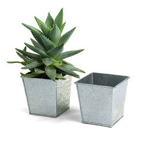 4"Sq Pot Galvanized