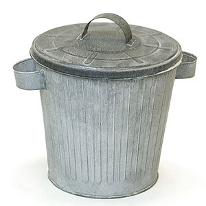 8" Metal Trash Can Vintage Finish