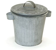 8" Metal Trash Can Vintage Finish