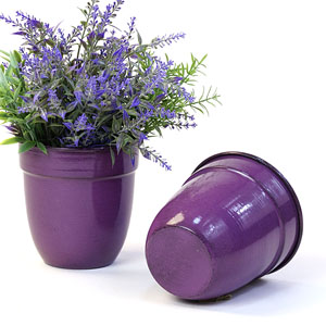 5" Solid Iron Metal Pot purple