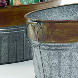 Oval tub Galvanized Ribbed/Rust Finish