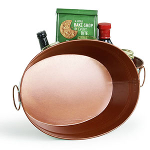 Oval Copper/Verdigris Tub
