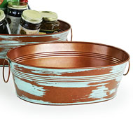 Oval Copper/Verdigris Tub