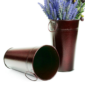 French Bucket  Powder Coated Burgundy