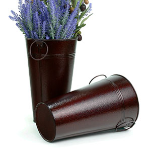 French Bucket  Powder Coated Burgundy