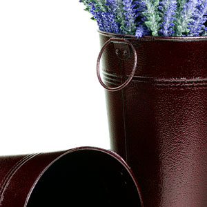 French Bucket  Powder Coated Burgundy