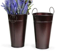 French Bucket  Powder Coated Burgundy