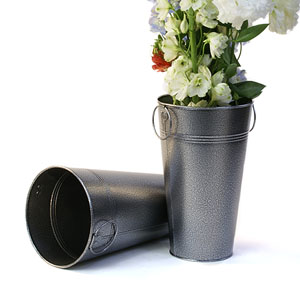 French Bucket Pewter Powder Coated