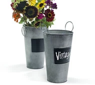 French Bucket with Chalk Board Vintage