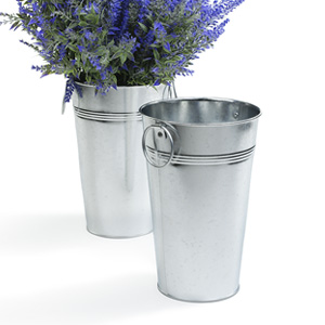 French Bucket Galvanized Ring Handles