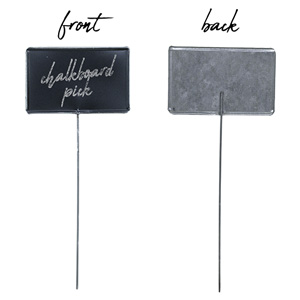 Tin Chalkboard Pick Galvanized Finished 12"