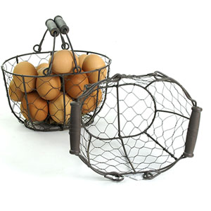 8" Wire Basket Brown Bale Handles
