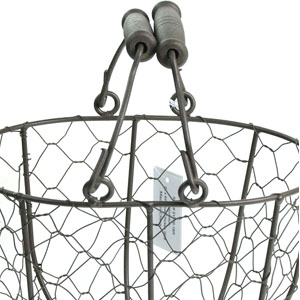 8" Wire Basket Brown Bale Handles