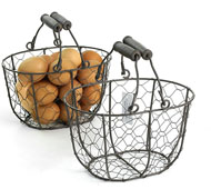 8" Wire Basket Brown Bale Handles