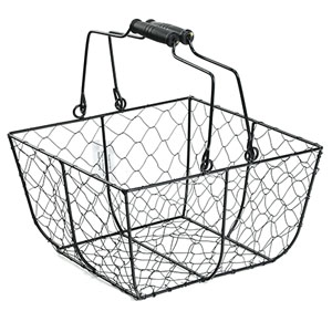 10" Square Wire Basket Black