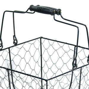 10" Square Wire Basket Black