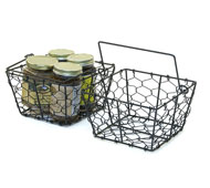 6.5" Square Wire Basket Black