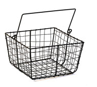 8x8 Sq Wire Basket Fold Handle