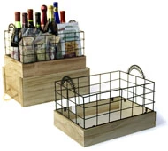 Wire/Wood Rectangular Crate Large