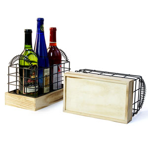 Wire/Wood Rectangular Crate Small