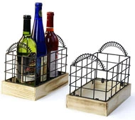 Wire/Wood Rectangular Crate Small