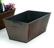 14" Rectangle Tin Tray Rust Finish