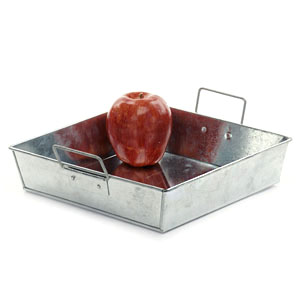 9" Square Galvanized Tray