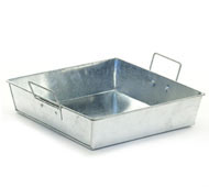 9" Square Galvanized Tray