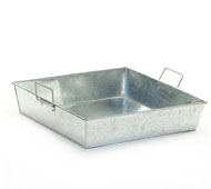 12" Square Galvanized Tray