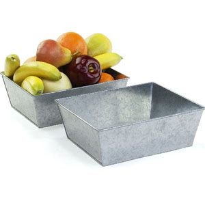 9.75" Rectangle Galvanized Tray