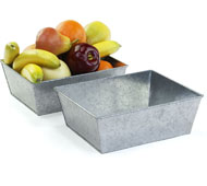 9.75" Rectangle Galvanized Tray