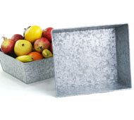 12" Square Galvanized Tray