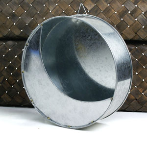 Moon Tin Wall Basket Galvanized