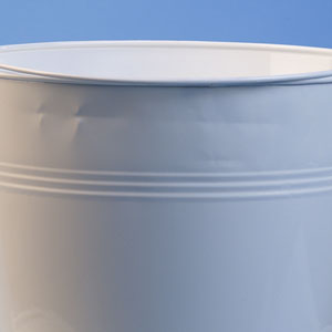 10"  Metal Pail Painted White