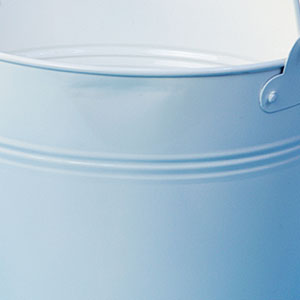 8.5" Round Pail White - Distressed