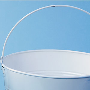 8.5" Round Pail White - Distressed