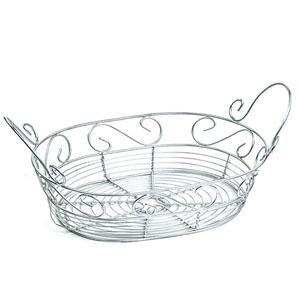 Wire Oval Bowl - Silver Finish
