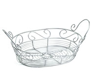 Wire Oval Bowl - Silver Finish